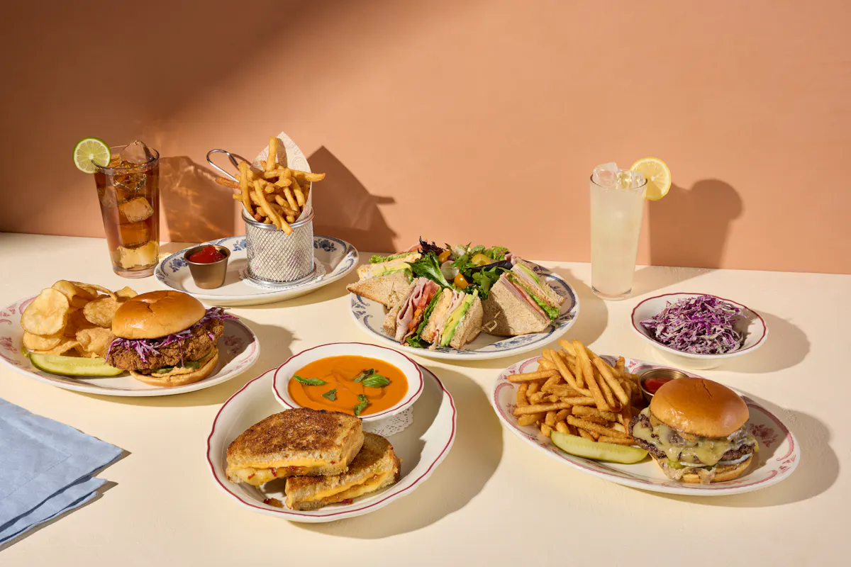 a table topped with plates of food on a plate